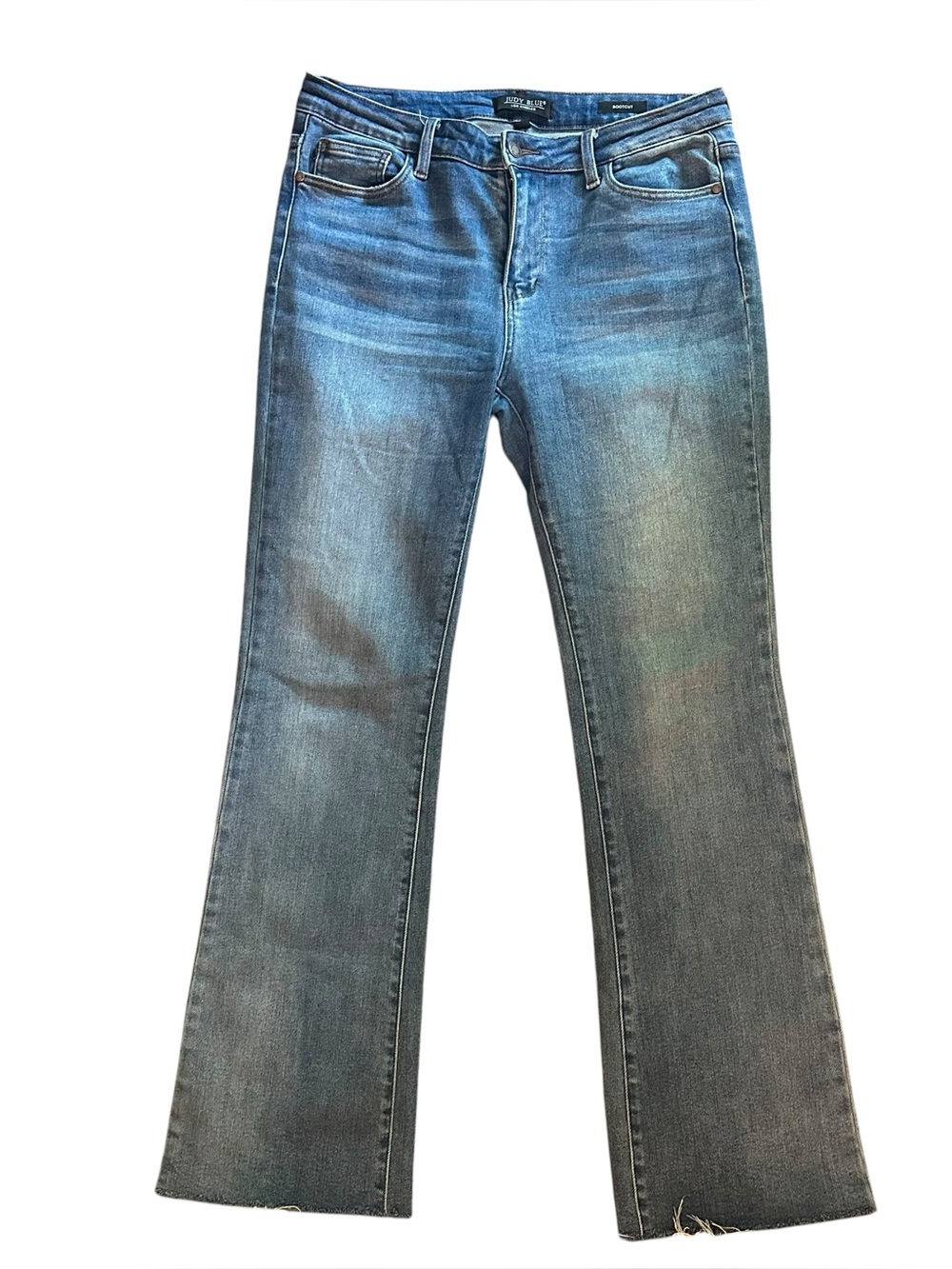 Judy Blue Mid Rise Bootcut Raw Hem Jeans size 13/31 style JB88604